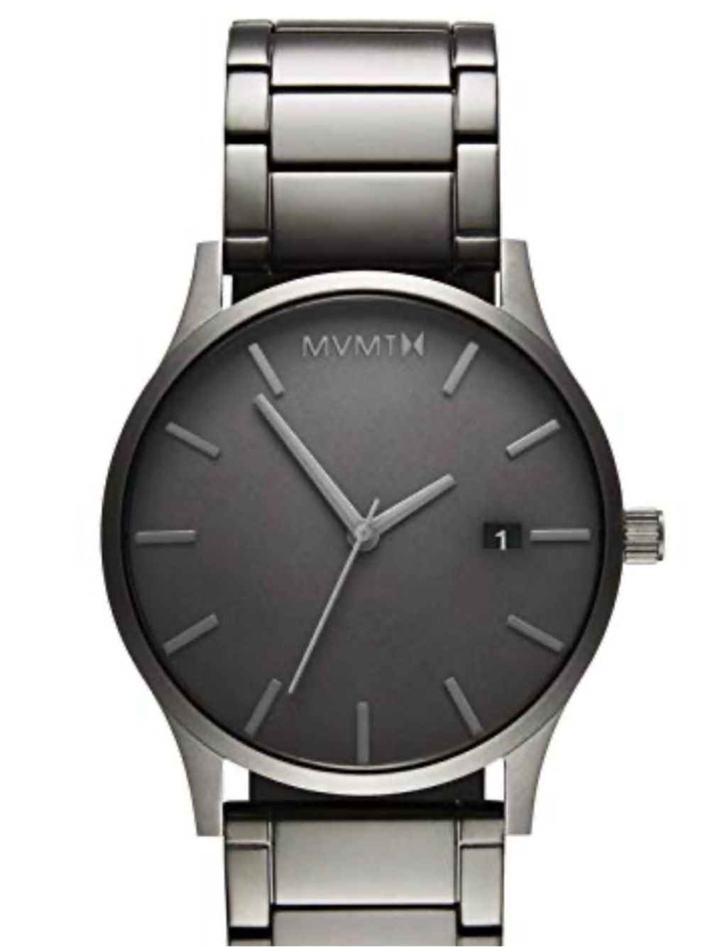 MVMT Silver Stainless Steel Watch 45MM with Light Gray Dial & Date (PM100245)